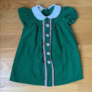 Green corduroy Santa dress